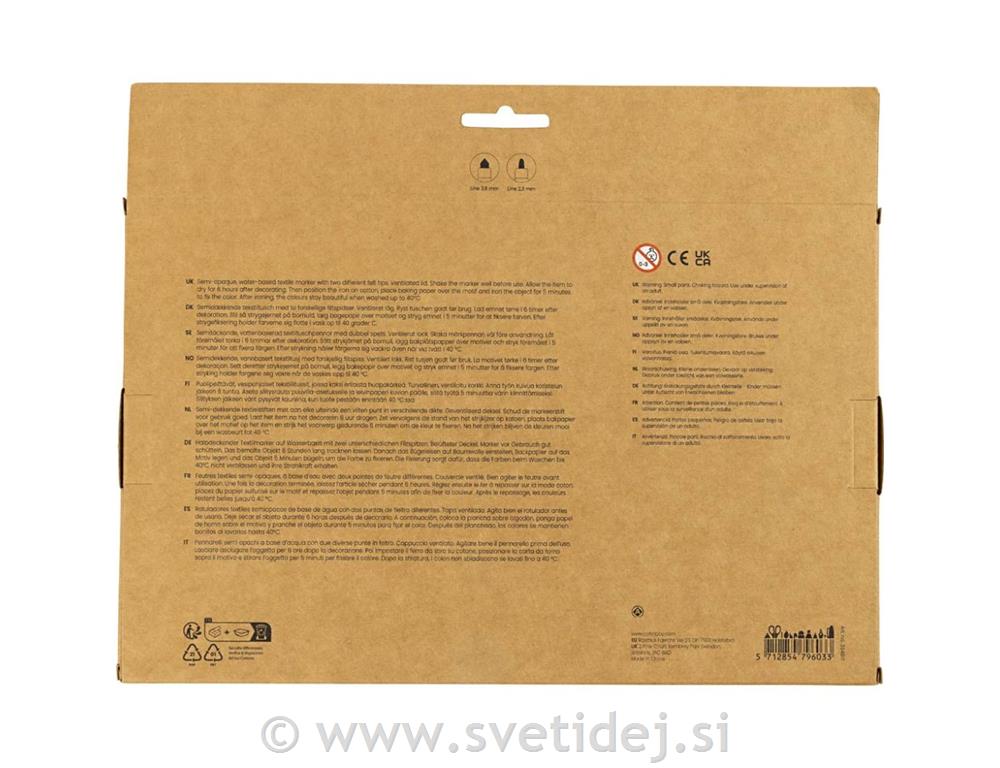 Tekstilni markerji, 12 kos