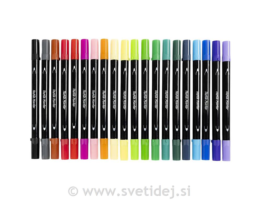 Tekstilni markerji, 12 kos