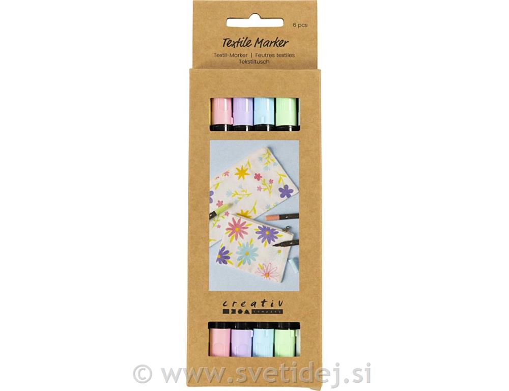 Tekstilni markerji, 6 kos