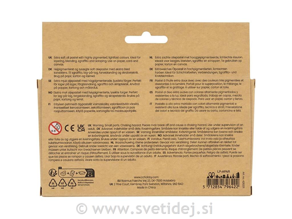 Oljni pasteli, 12 kos