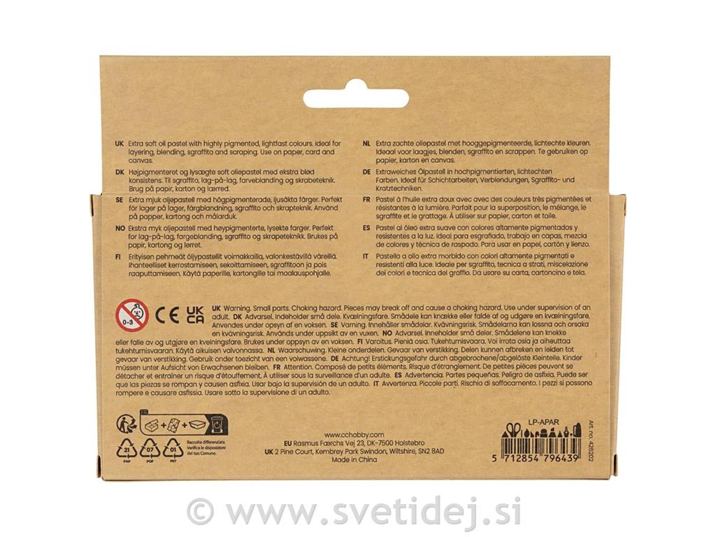 Oljni pasteli, 12 kos