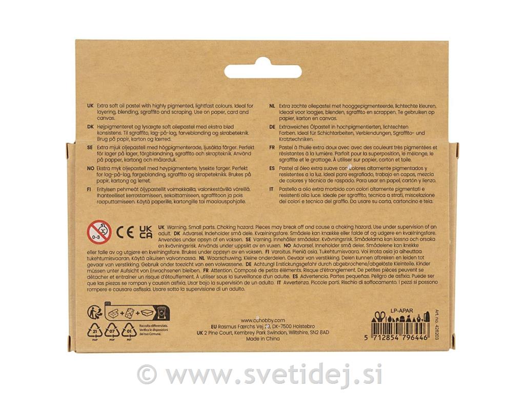 Oljni pasteli, 12 kos