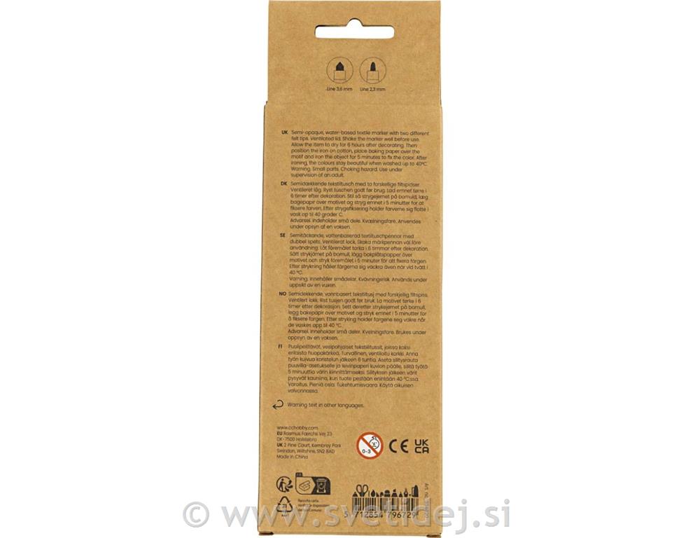 Tekstilni markerji, 6 kos