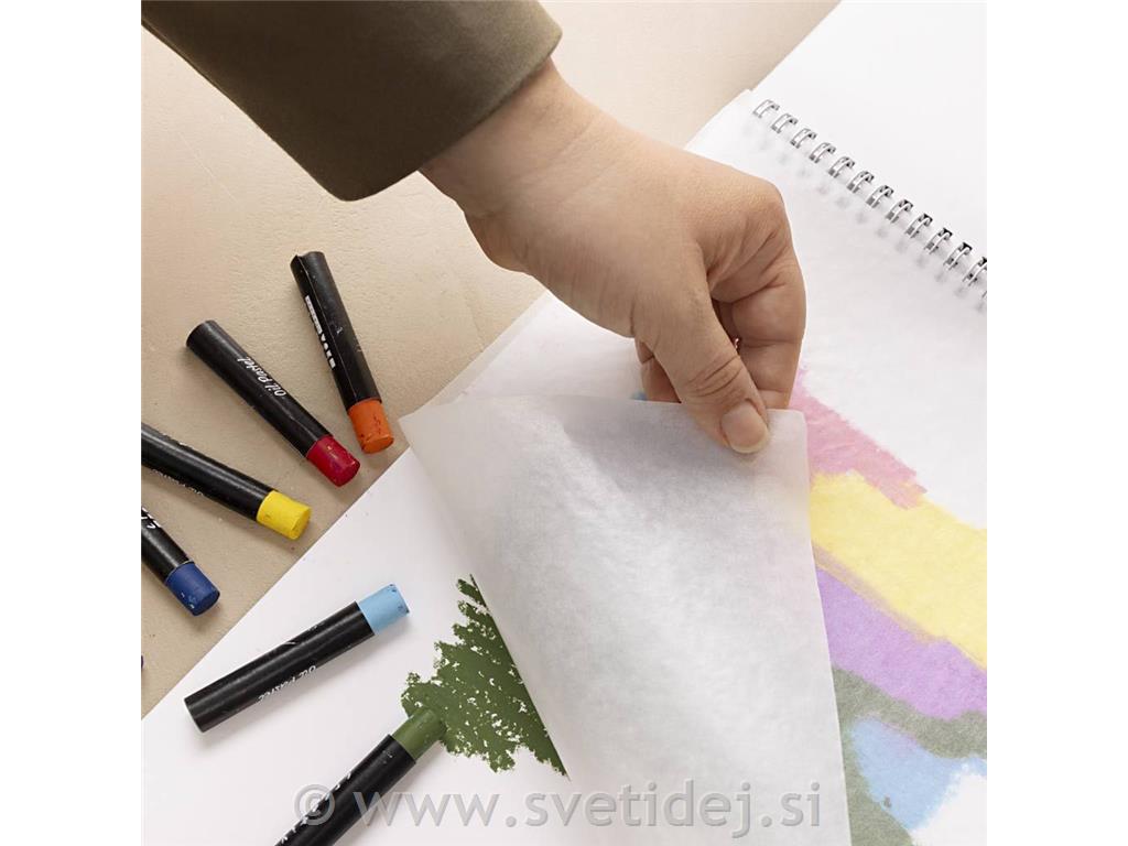 Blok za barvne pastele z zaščitnimi list