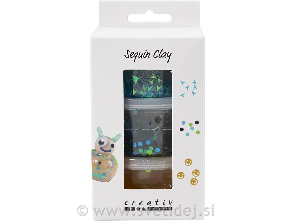 Glina z bleščicami, 3x60g