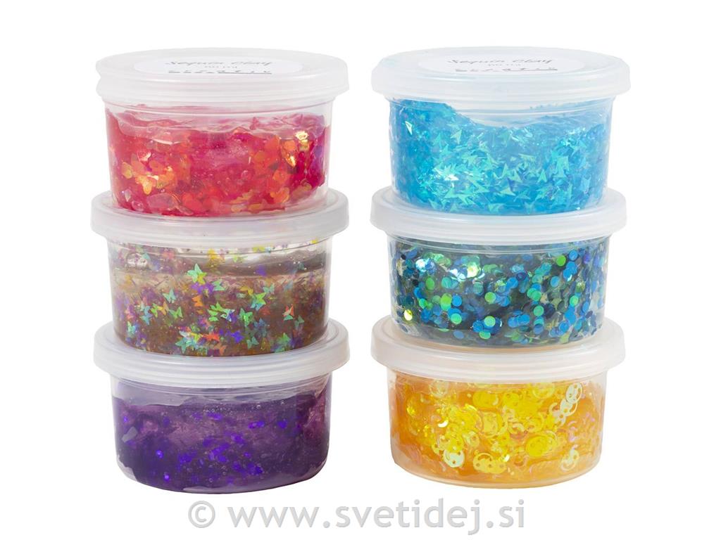 Glina z bleščicami 6x60g