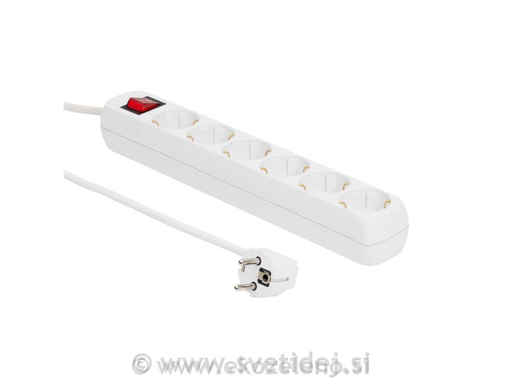 Razdelilnik s stikalom 6 vtičnic, 1,5m