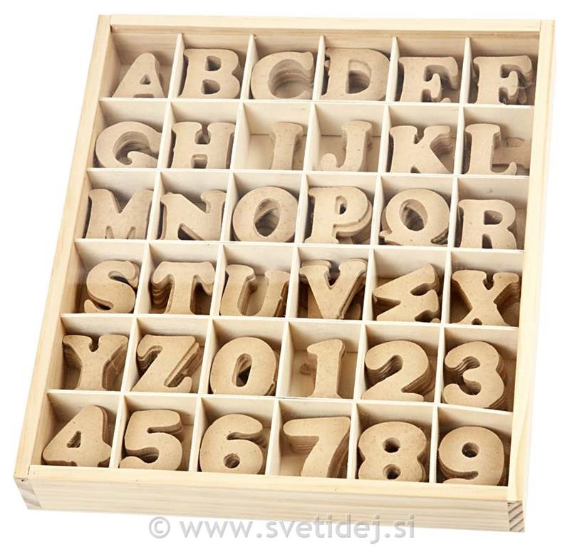 Lesene črke in številke 4 cm, set 288