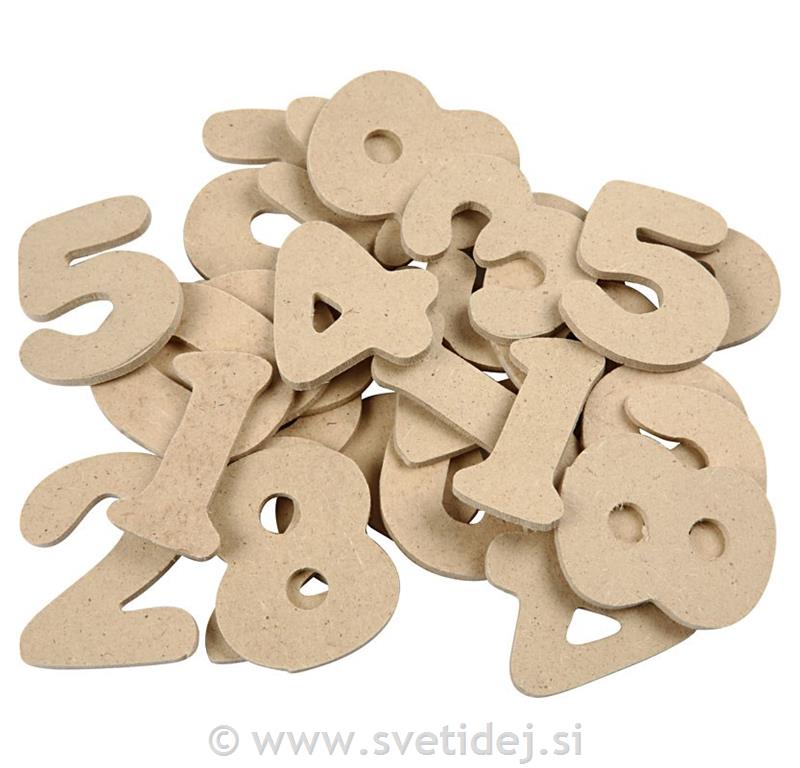 Lesene številke 4 cm, set 30