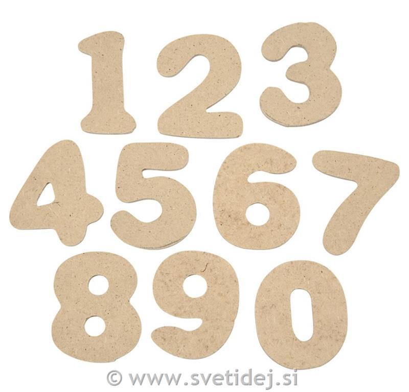 Lesene številke 4 cm, set 30