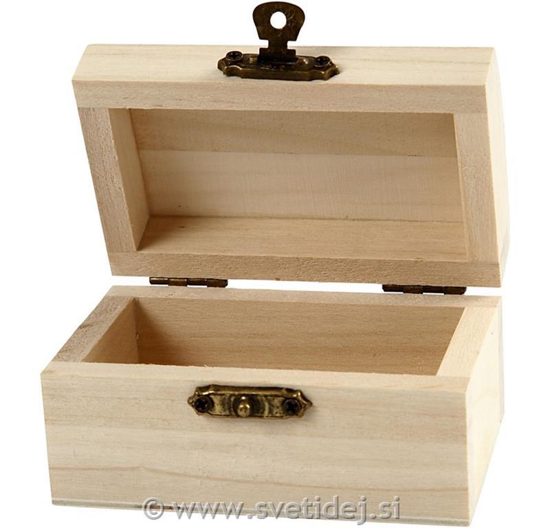 Lesena skrinja 9x5,2x4,9 cm, set 10
