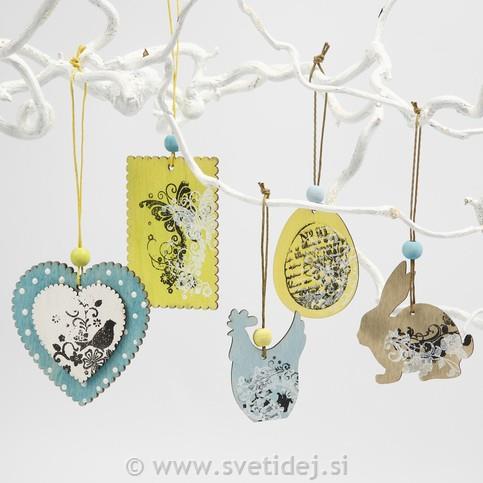 Lesena srca 7,5x7,5 cm, set 12