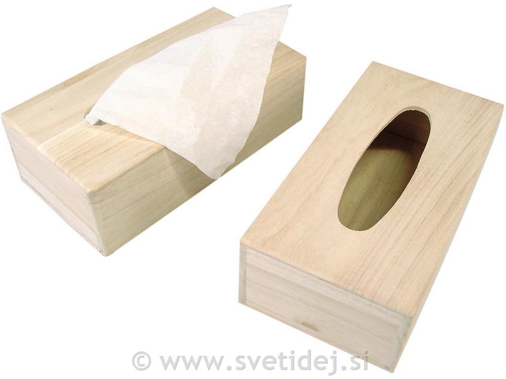 Lesena škatla za papirnate brisače,