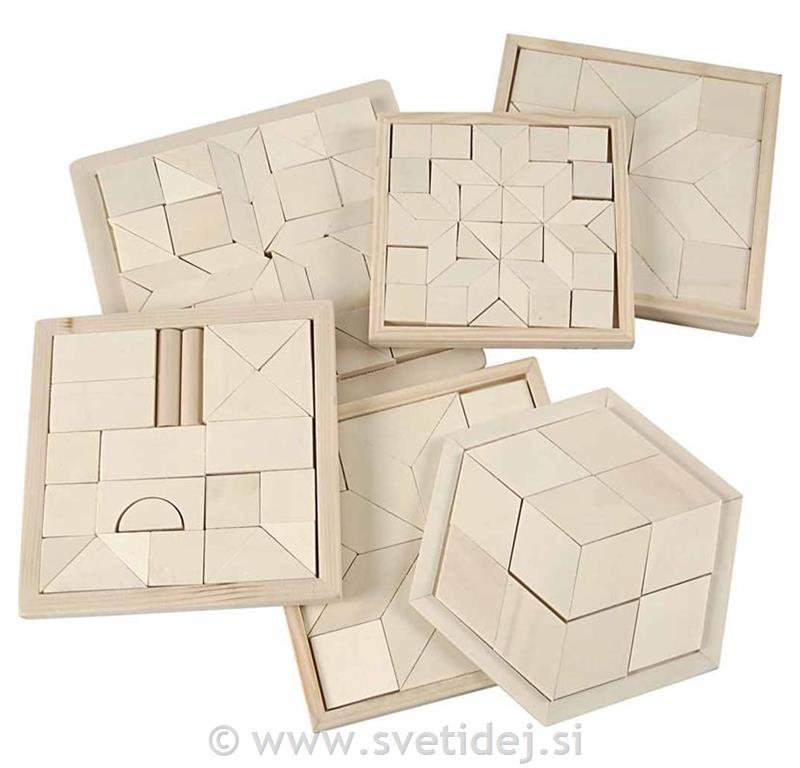 Lesene sestavljanke 13-17,5 cm, set 6