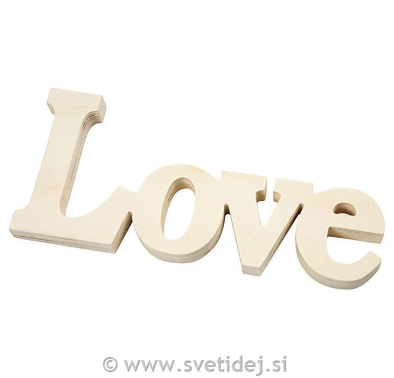 Leseni napis LOVE 23x10 cm