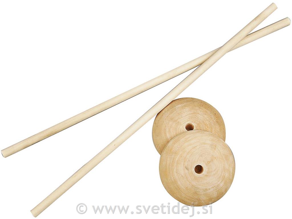 Lesena palica s podstavkom, 30 cm, set 5