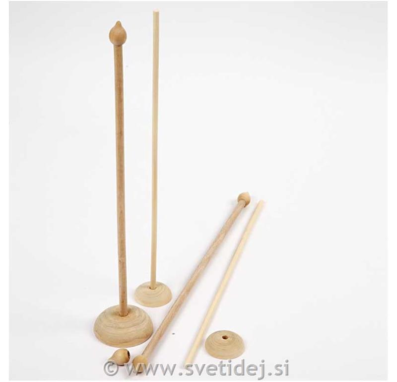Lesena palica s podstavkom, 30 cm, set 5