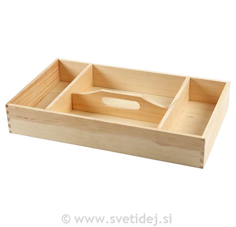 Lesena škatla - pladenj 43x25 cm