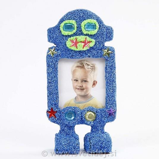 Leseni okvirček robot 17x6x6,5 cm