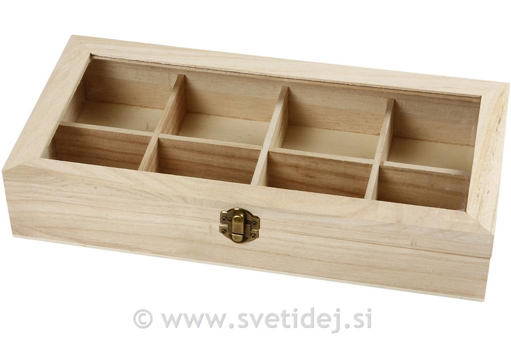 Škatla s steklenim pokrovom, 32x6x6 cm1