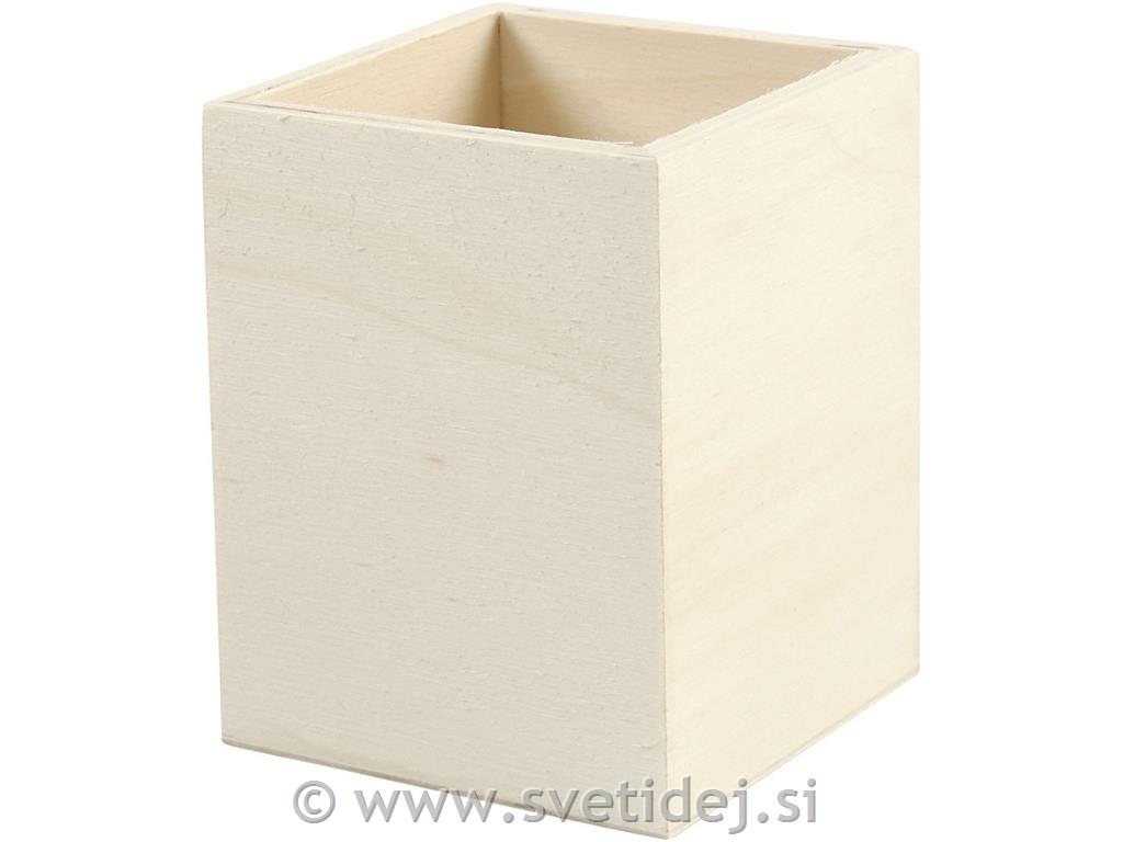 Lesena škatla za svinčnike 9,5 x7,5 cm