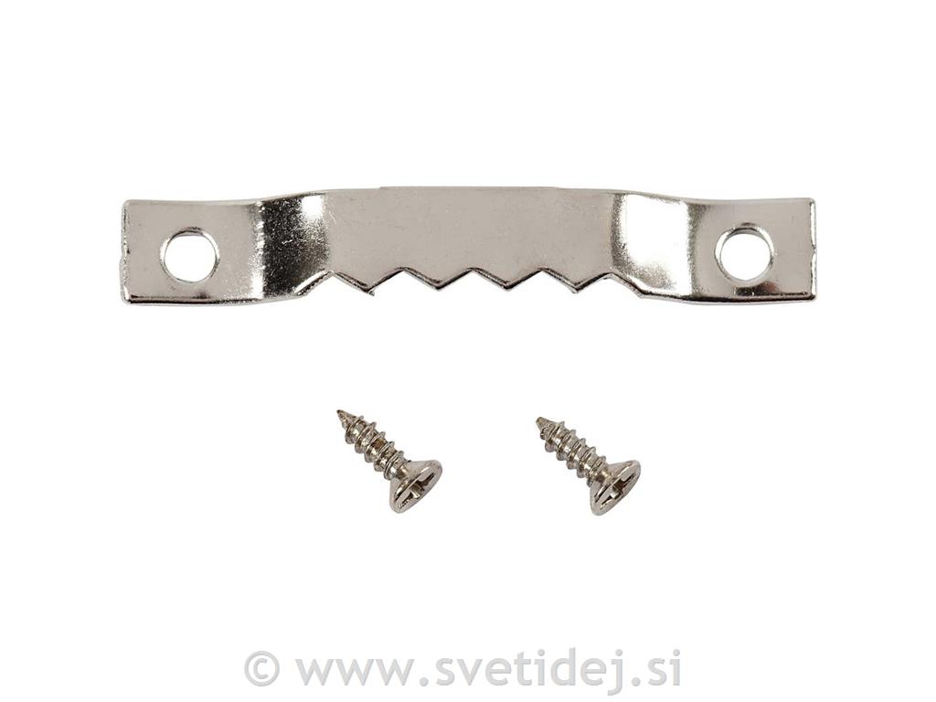 Obešalo kovinsko srebrno, 5x40 mm,set 10