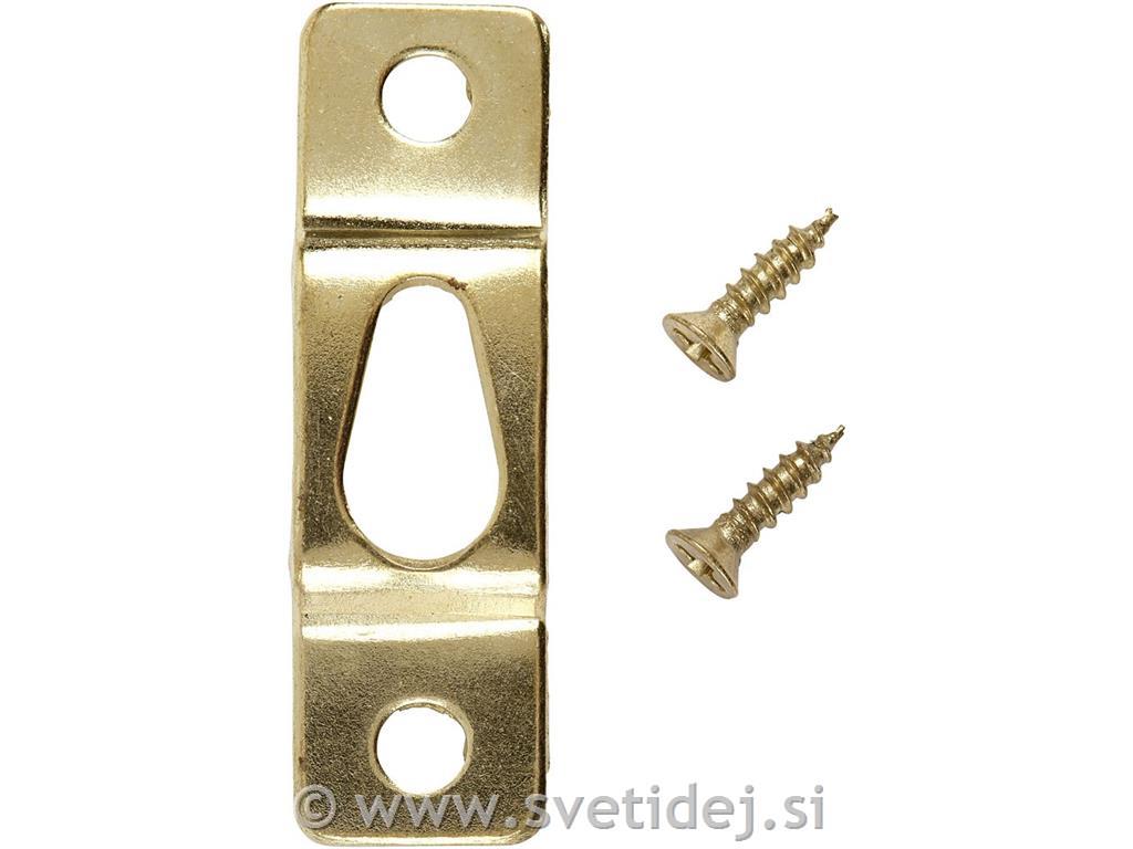 Obešalo kovinsko 12x40 mm, zlato, set 10