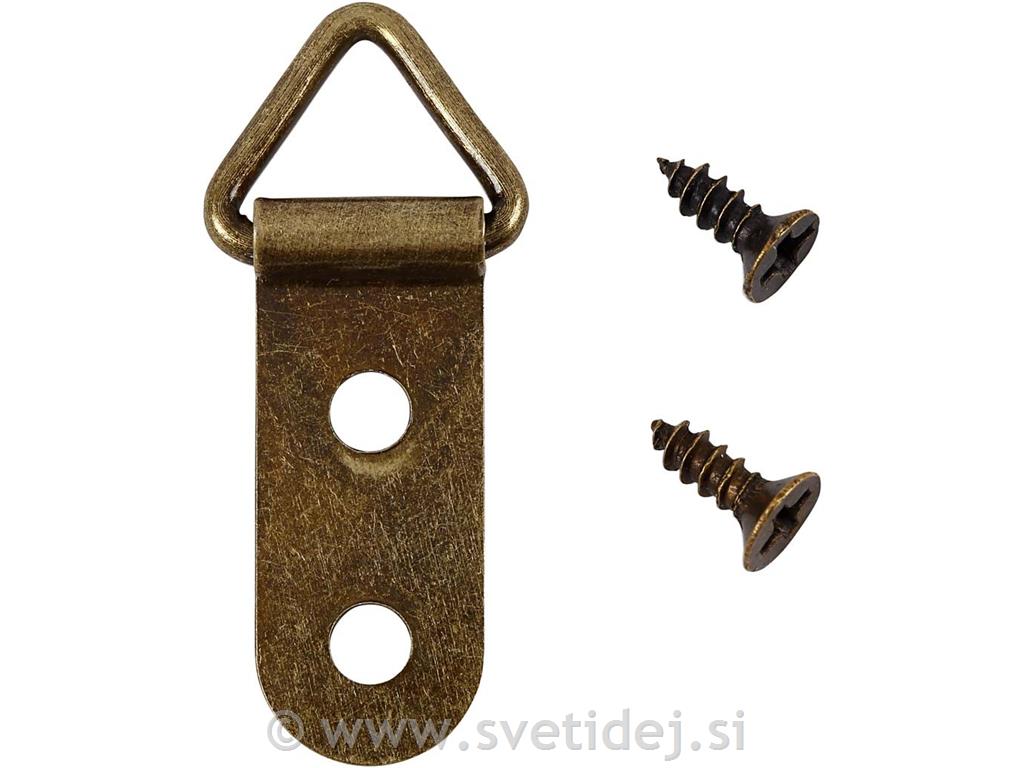 Obešalo kov. 10x27 mm, antik zl.,set 10