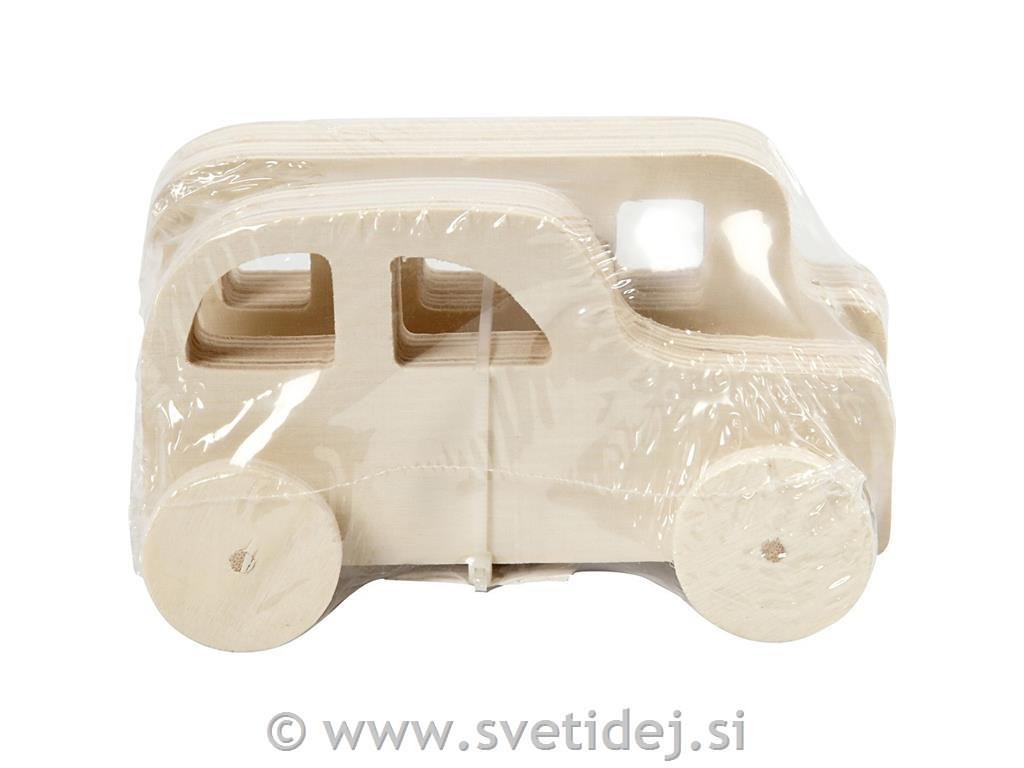 Lesena vozila 12x3,5x6 cm, set 2