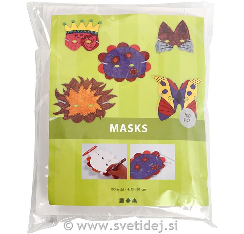 Maske iz kartona 15-20 cm, set 100