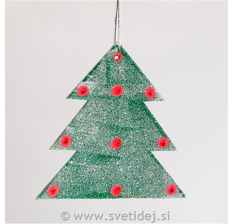 Akrilna smrečica 8 cm, set 5