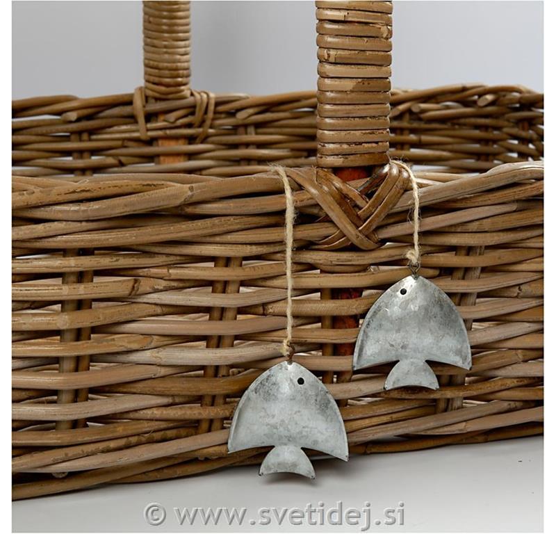 Kovinski okrasek riba 6 cm, set 2