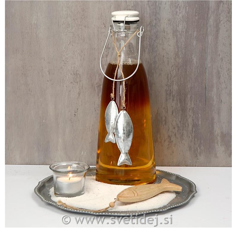 Kovinski okrasek riba 7,5 cm, set 2