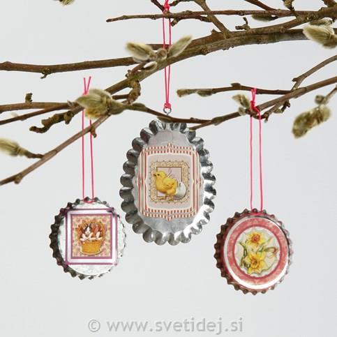 Kovinski obesek 9,8x7,5 cm, set 3