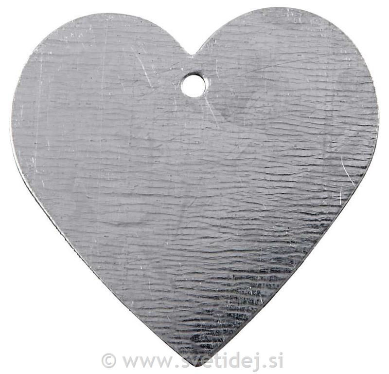Kovinsko srce 30x30 mm, set 15