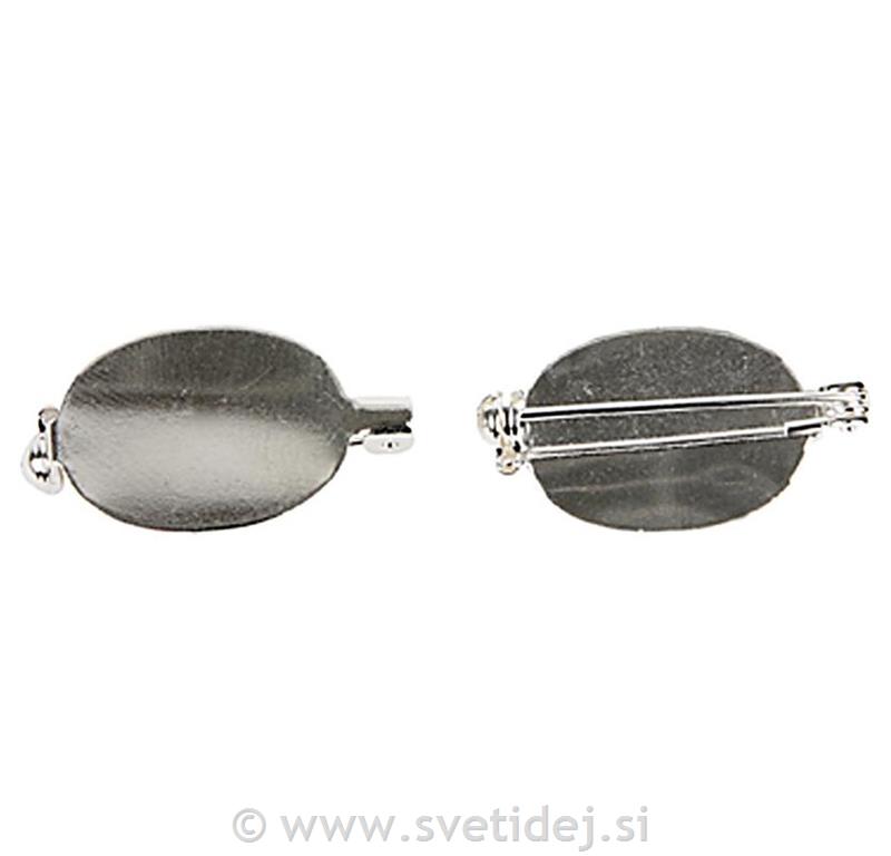 Broška s ploščico, 25x20 mm, set 100