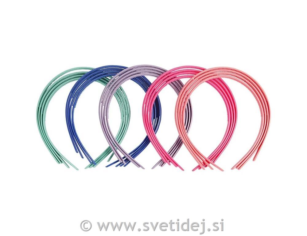 Obroč za lase, 8 mm, set 20