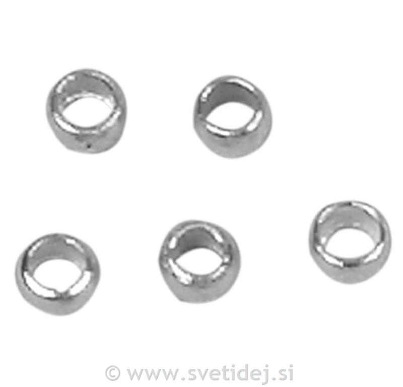 Stop perle, srebrne,2 mm, set 1000