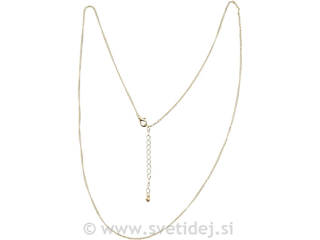 Verižica 1 mm, zlata, 80 cm