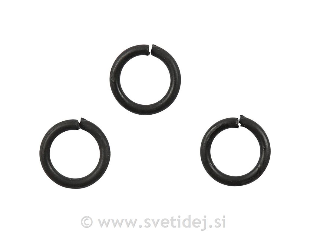 Obročki za nakit črni, 5 mm, set 50
