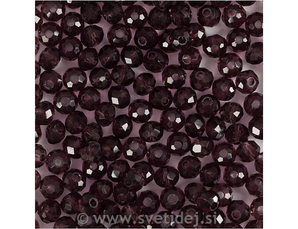 Brušene steklene perle 4mm, luknja 1mm