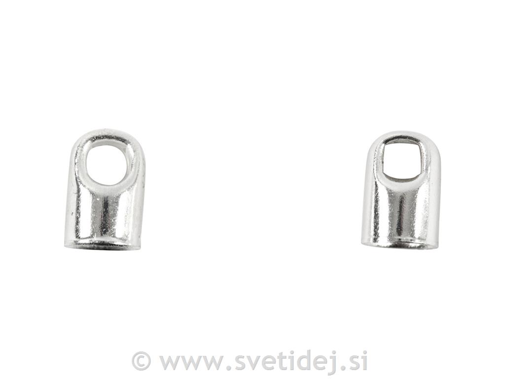 Kapica 4,5 x 7 mm, srebrna, set 50