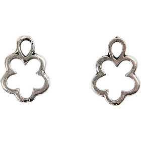 Posrebreni obeski, 18x12x1 mm, set 8