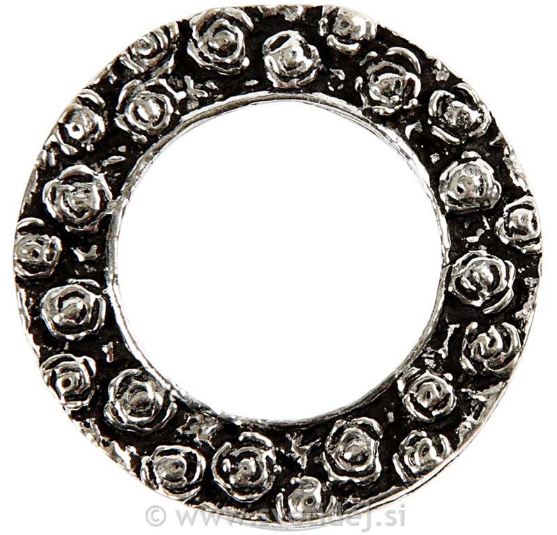 Posrebren obroč. 32x32x2 mm