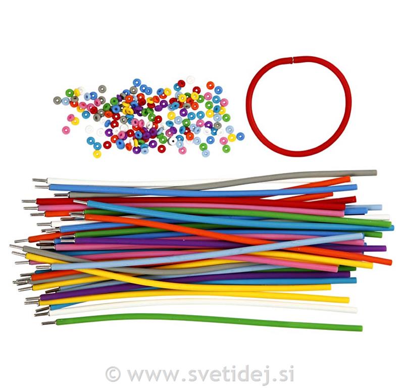 Zapestnice silikonske, barvne, set 48