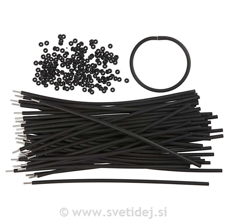 Zapestnice silikonske črne, set 48