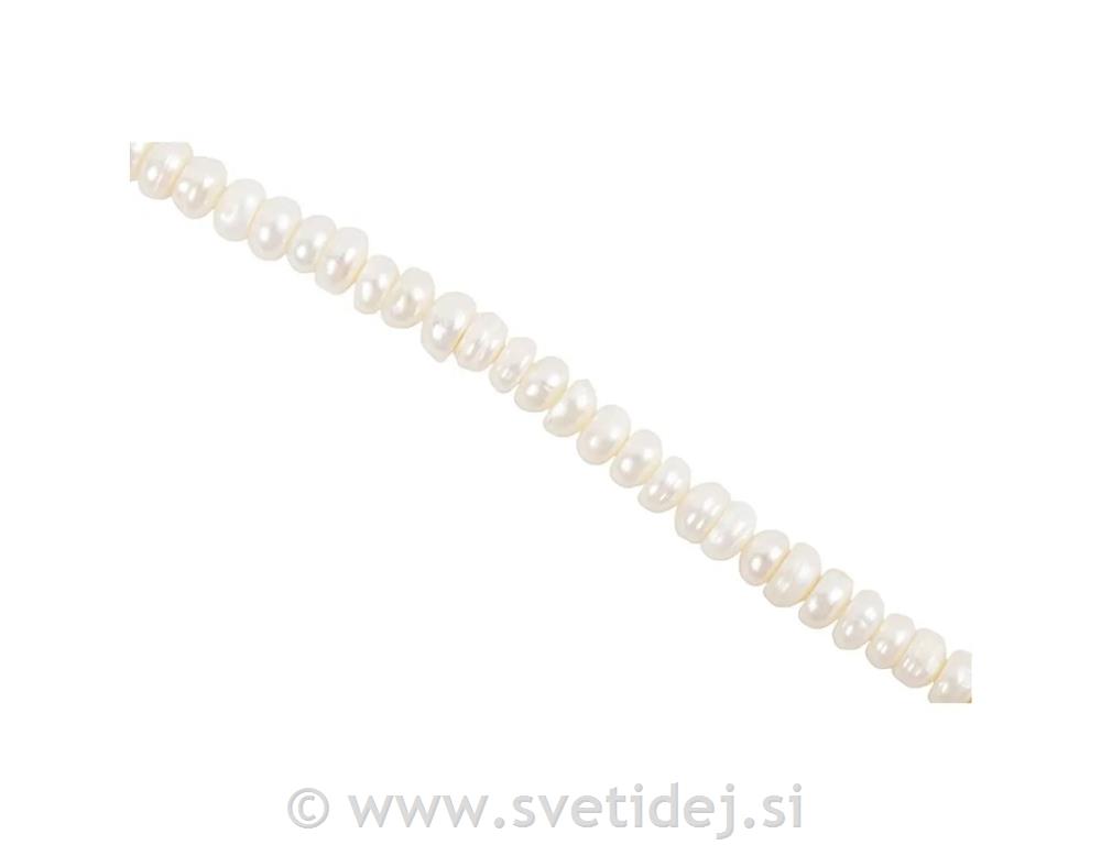 Rečni biseri, 4-6 mm, niz 40 cm, biserni