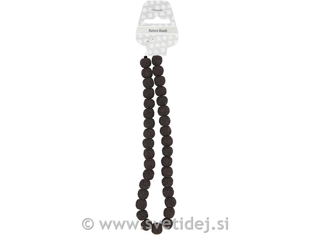Perle kamnite 13 mm, set 35,črne