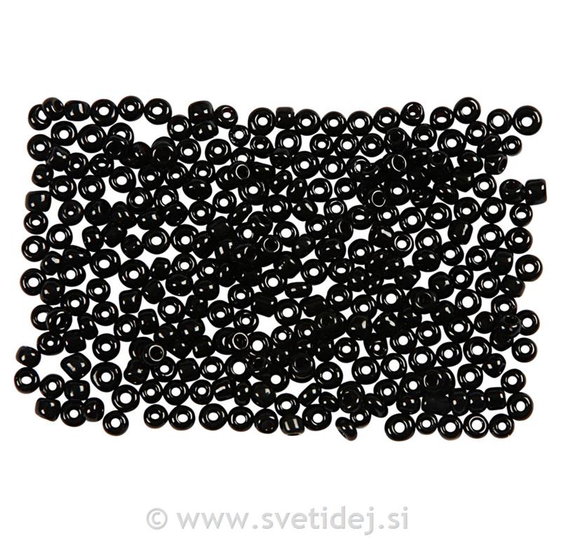 Rocailles perlice 2 mm, črne, set 25 g
