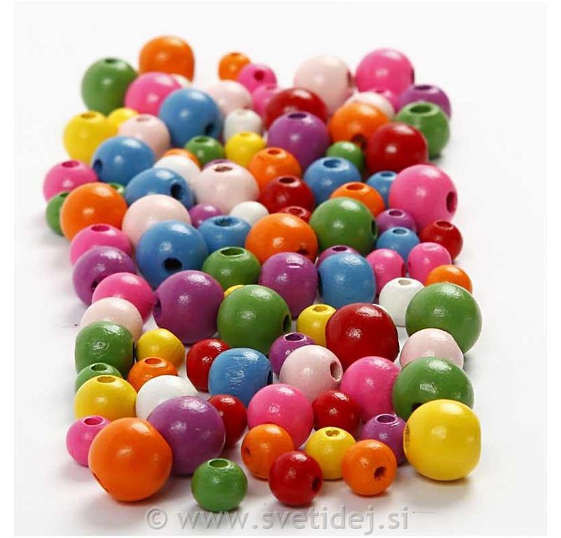 Lesene perle, 8+10+12+15 mm, 400 ml
